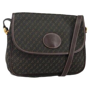 Authentic LOEWE Anagram Shoulder Bag Canvas Brown Gold